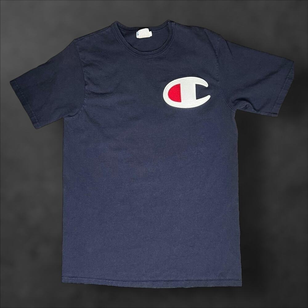 Champion Logo Short Sleeve T-shirt Navy Large